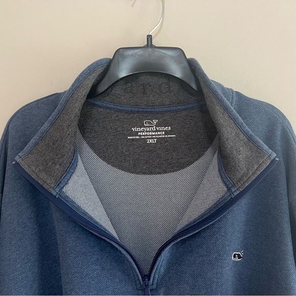 Vineyard Vines Dark Blue Performance Jersey 1/4 Zip Pullover Sweater, size 2XLT - Picture 5 of 6